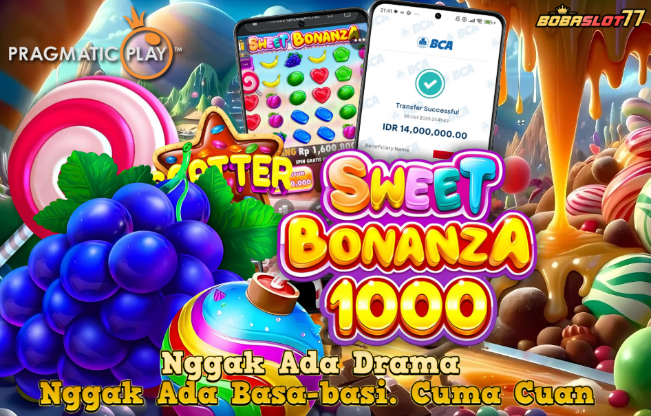 Selamat kepada user id : sem****p3 Wede Rp 14.000.000 di Game SWEET BONANZA 1000 PRAGMATIC PLAY Cair Gk Sampe 1 Menit! Menang Mudah di Bobaslot77